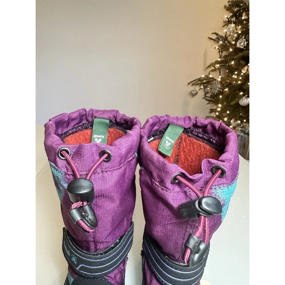 Kamik Kid's  Waterproof Boots Purple / Aqua  Sz. 11